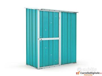 Casetta box giardino in Acciaio 155x100cm azzurro