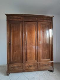armadio primi '900 tre ante e cassetti