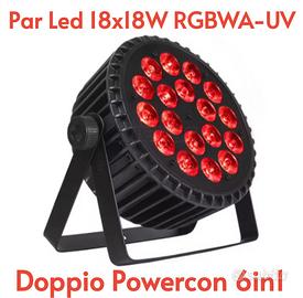Par Led 18x18W RGBWA-UV 6in1 Doppio Powercon 