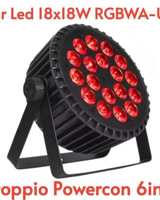 Par Led 18x18W RGBWA-UV 6in1 Doppio Powercon 