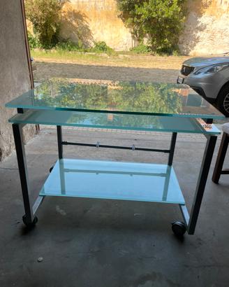 Scrivania Y2K in vetro molato