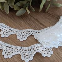 Bordo vintage di pizzo fatto a mano, 100% cottone