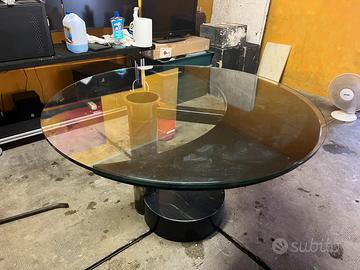 Tavolo da pranzo cristallo e marmo SNIFFINI