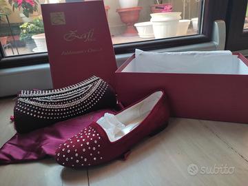 Set scarpa nr 36 e borsa abbinata bordeaux,