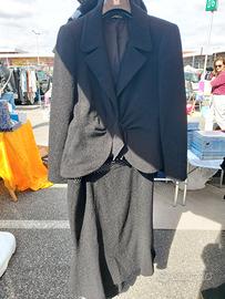 tailleur elegante giacca gonna nero TG 48