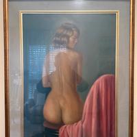 Raro quadro dipinto a olio KELLER Nudo femminile