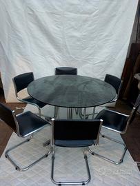 tavolo con 6 sei sedie modernariato 