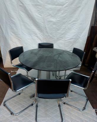 tavolo con 6 sei sedie modernariato 