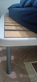 Rete  matrimoniale a doghe  in legno + materasso