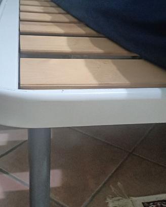 Rete  matrimoniale a doghe  in legno + materasso