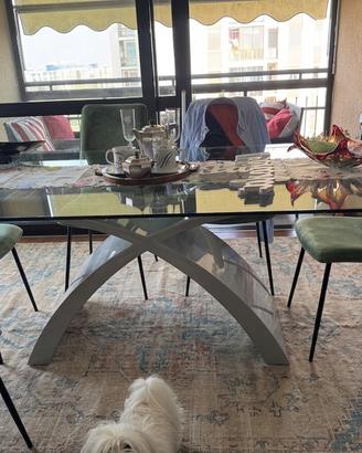 Tavolo Tonin Casa 200×100 con 6 sedie in pelle