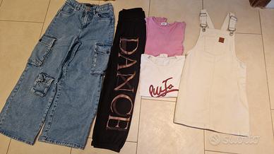 Jeans magliette e salopette  bambina 8/9 anni