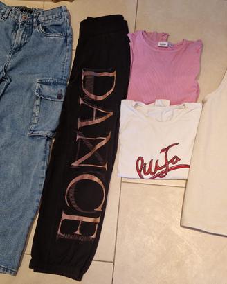 Jeans magliette e salopette  bambina 8/9 anni