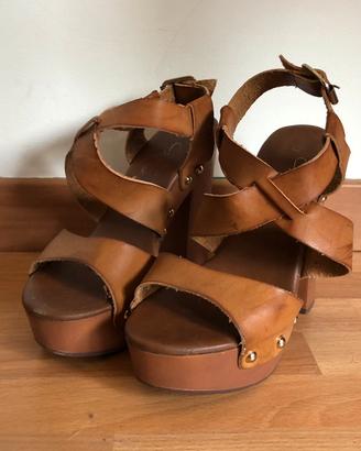 Sandali in Pelle con Tacco