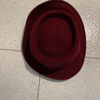 Cappello donna fedora bordeaux in feltro