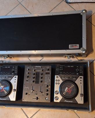 Consolle Pioneer CDJ400 + DJM400 + Case Proel