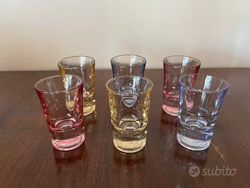 Set di 6 shottini multicolor vintage anni 70