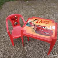 Tavolo giardino rosso con 2 sedie 