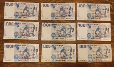 Banconote 10.000 Volta Tutti i Decreti 