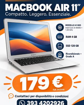 Apple MacBook Air 11” – i5, RAM 4 GB, SSD 128 GB