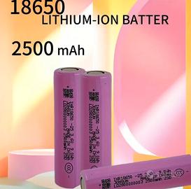 Batteria litio 18650 2500 mha 1 copia 2 pz