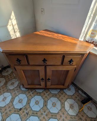 Mobile ad angolo in legno massello