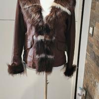 Giacca in vera pelle nuova con cartellino taglia S