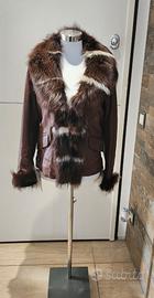 Giacca in vera pelle nuova con cartellino taglia S