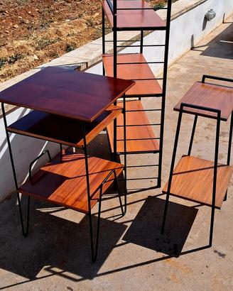 Anni'60 - Set 3 Etagere Ferro / Teak / Palissandro