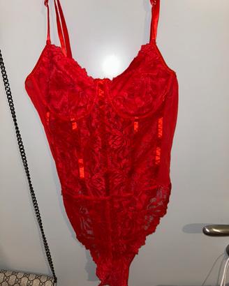 Body pizzo rosso