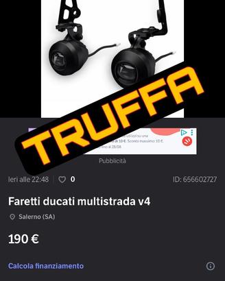 Faretti ducati multistrada v4 ATTENZION