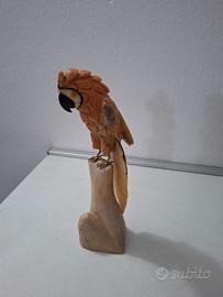statuetta artigianale pappagallo