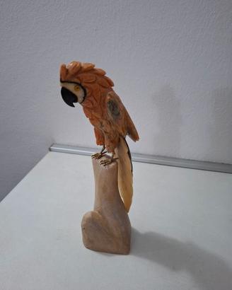 statuetta artigianale pappagallo