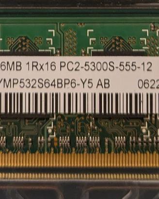 Ram Hynix 256MB  DDR2 sodimm per portatile