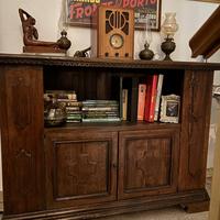 Credenza libreria in legno massiccio stile rustico