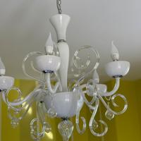 Lampadario in vetro di Murano Soffiato Cristallo