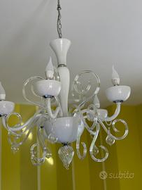 Lampadario in vetro di Murano Soffiato Cristallo