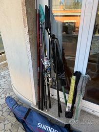 Set attrezzature da pesca (canne, mulinelli, ecc.)