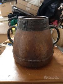 Antico paiolo conca rame.