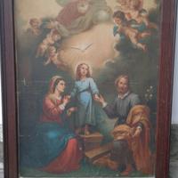 Grande oleografia antica d'epoca 800 da restaurare