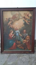 Grande oleografia antica d'epoca 800 da restaurare