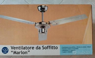 ventilatore da soffitto cromato cm 122 3 pale