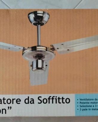 ventilatore da soffitto cromato cm 122 3 pale