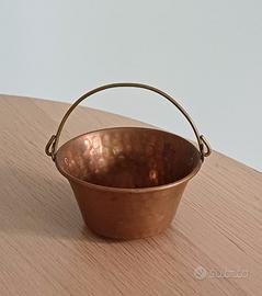Antico calderone/ paiolo miniature in rame