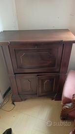 mobile bar vintage a ribalta in legno 