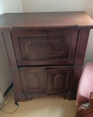mobile bar vintage a ribalta in legno 