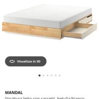 Letto matrimoniale contenitore + materasso