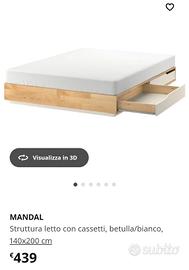 Letto matrimoniale contenitore + materasso