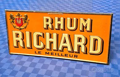 Insegna targa litografata Rhum Richard Vintage