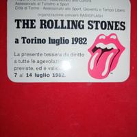 Rolling Stones Torino 1982 tessera servizi 